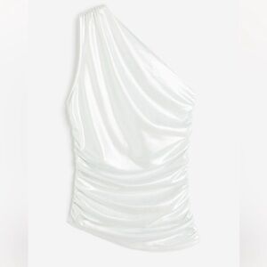 H&M One-Shoulder Ruched Shimmer Top